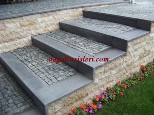 bazalt karışık granit küp taş